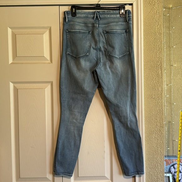 GOOD AMERICAN HIGH WASTED DENIM SKINNY JEANS LIGHT SIZE 14 - Picture 4 of 5